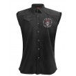 Dragstrip Clothing Live Fast Die Free Black Sl/Less Distressed Work Shirt